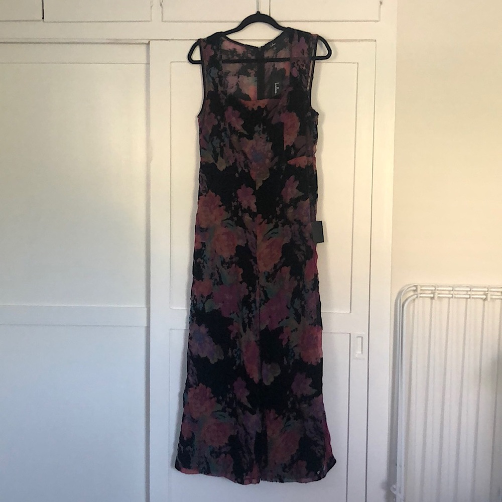 Floral Burnout Velvet Jumpsuit